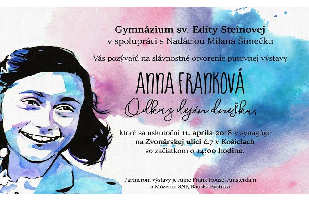 V Košiciach sa uskutoční výstava Anny Frankovej, ktorej cieľom je pripomenúť hrôzy holokaustu