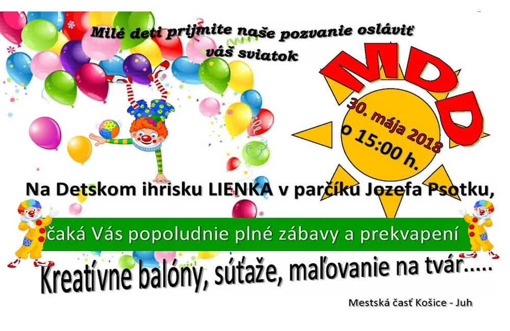 Popoludnie plné zábavy a prekvapení, oslava Dňa detí v metskej časti Košice - Juh 30. mája