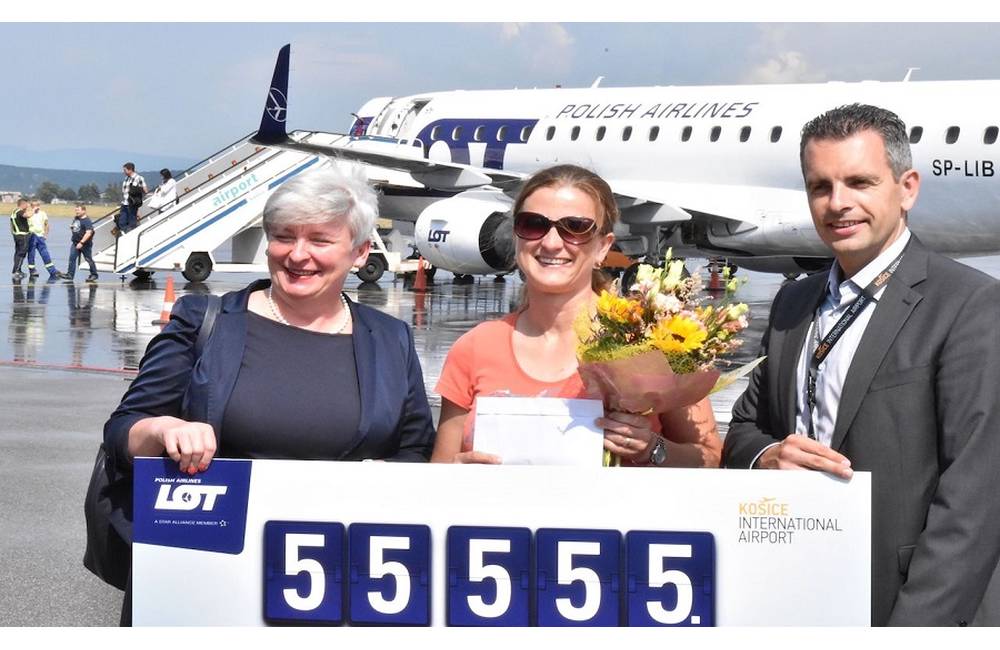 Spoločnosť LOT Poľské Aerolínie z Košíc do Varšavy prepravila 55 555 cestujúceho