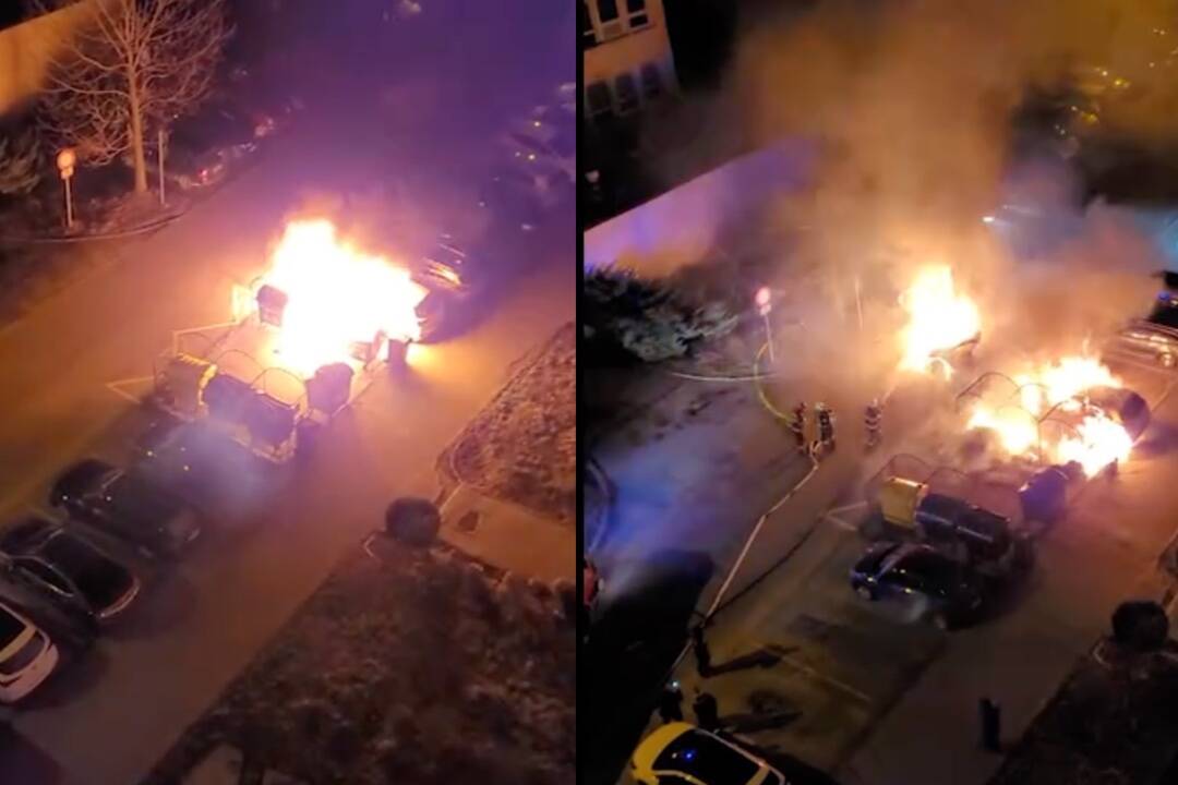 VIDEO: Na košických sídliskách horeli kontajnery a autá, škoda je v desaťtisícoch eur
