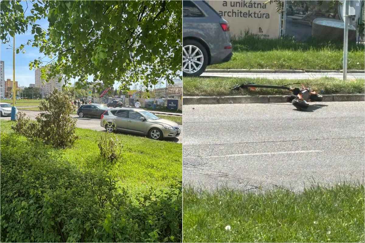 Na križovatke pri Amfiteátri zrazilo auto kolobežkára