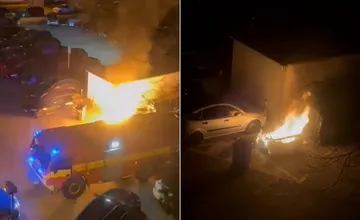 VIDEO: Vo štvrtok nespali podpaľači ani hasiči, tí si nevydýchli ani na chvíľu. Na Terase opäť hasili horiaci kontajner