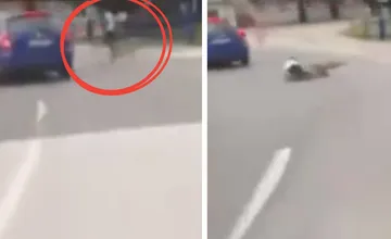 VIDEO: Cyklista na východe Slovenska vletel na hlavnú cestu obrovskou rýchlosťou. Reakcia vodičky mu zachránila život