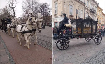 FOTO: Zlatú rakvu zosnulého rómskeho kráľa priviezli na koči, posledná rozlúčka priniesla aj obmedzenia v doprave