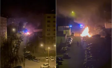 VIDEO: Nočný spánok obyvateľov KVP prerušilo horiace auto, z okien videli šľahajúce plamene a dym