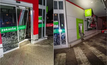 Pokojnú noc na košickom Jazere prerušil obrovský výbuch, do vzduchu vyletel bankomat aj vchodové dvere z potravín