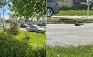 Na križovatke pri Amfiteátri zrazilo auto kolobežkára