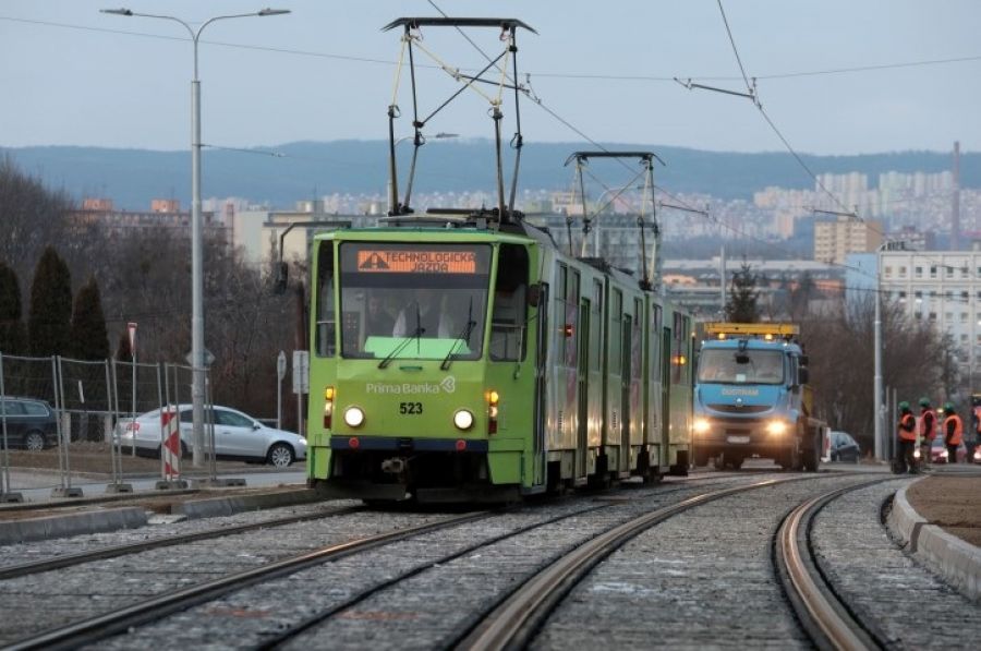 Modernizácia električkových tratí v Košiciach 22.2.2018, foto 4