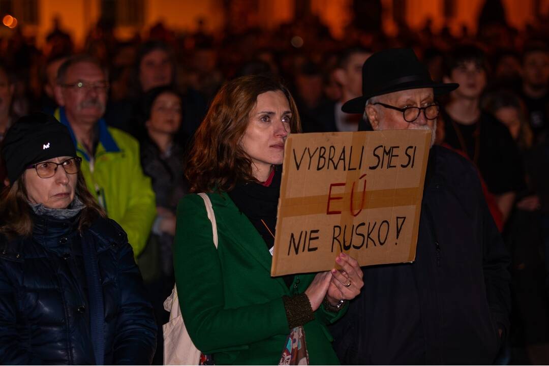 FOTO:  Protest proti novele týkajúcej sa RTVS v Košiciach, foto 1