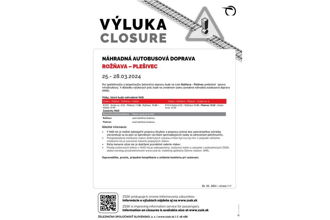 FOTO: Výluky vlakov v Košickom kraji (13. týždeň), foto 2