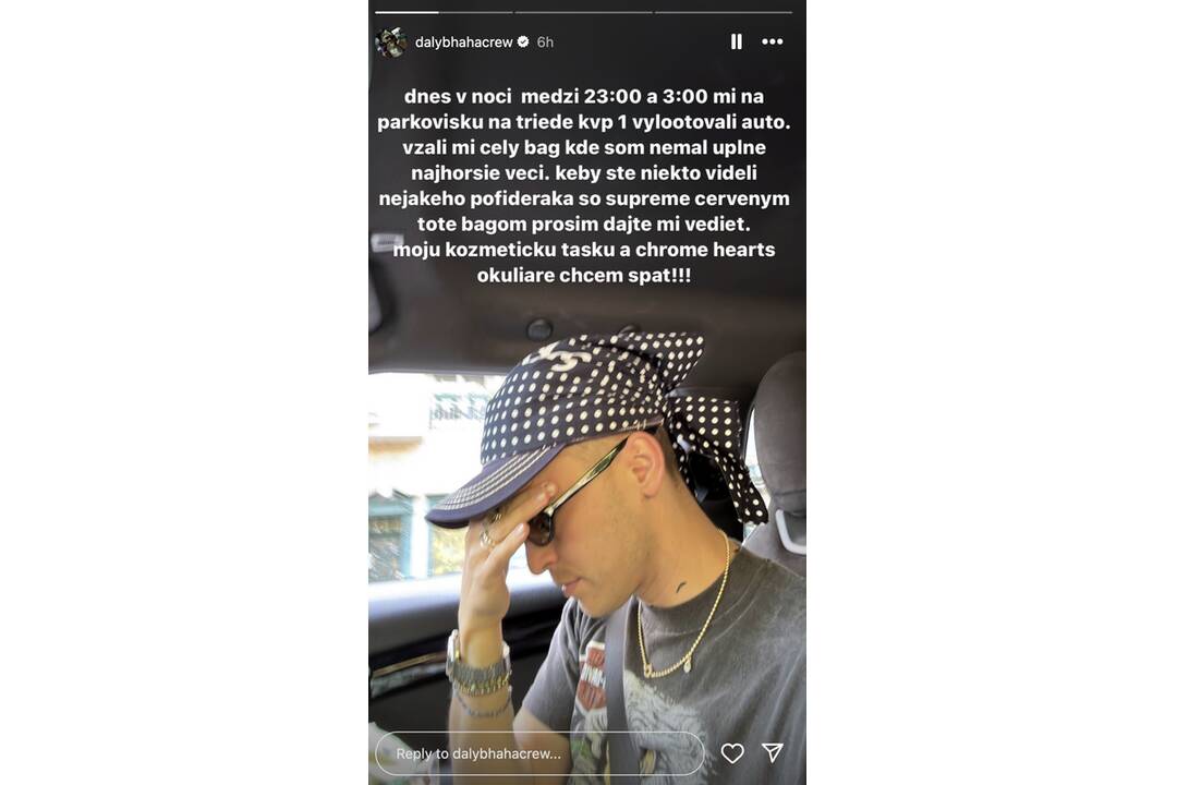 FOTO: Raperovi Dalybovi vykradli auto, zmizli jeho obľúbené okuliare, foto 1