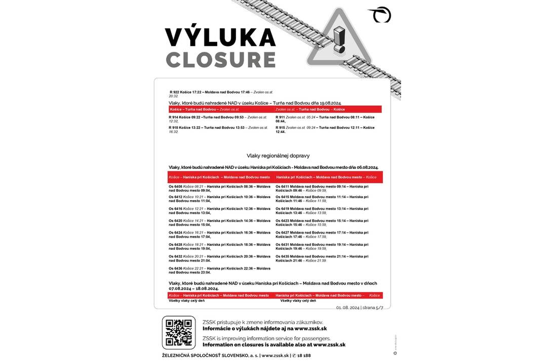 FOTO: Výluky vlakov na trati medzi Košicami a Moldavou nad Bodvou, foto 5