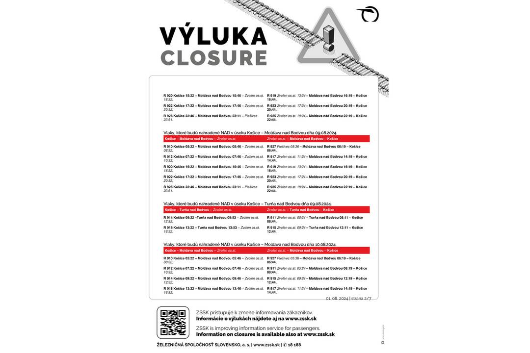 FOTO: Výluky vlakov v Košickom kraji (33. týždeň), foto 3