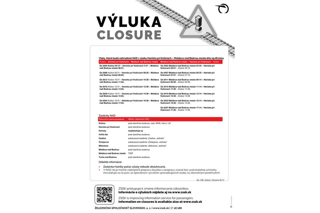 FOTO: Výluky vlakov v Košickom kraji (33. týždeň), foto 7