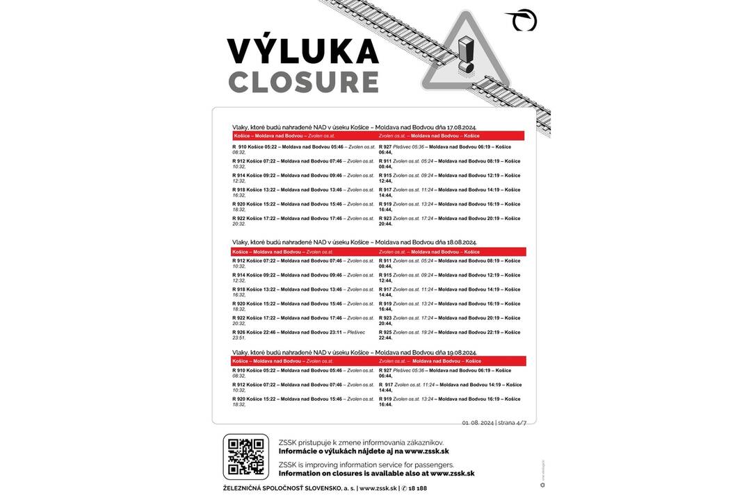 FOTO: Výluky vlakov na východe Slovenska (34. týždeň), foto 2