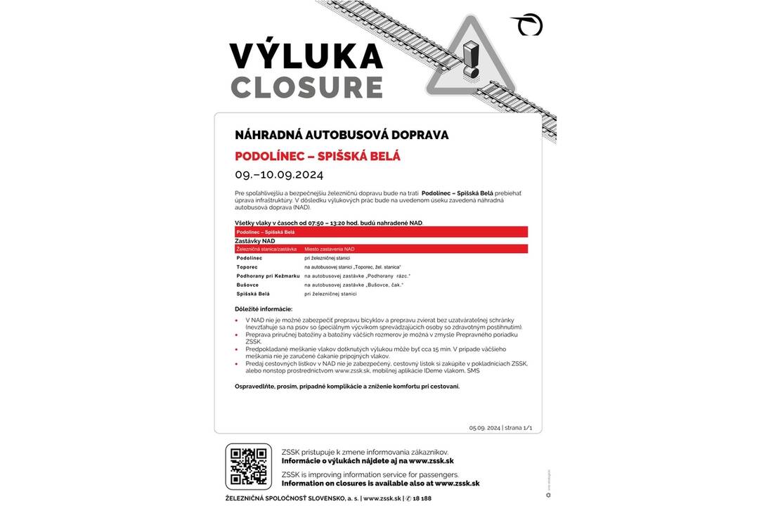 FOTO: Výluky vlakov v Košickom kraji (37. týždeň), foto 2