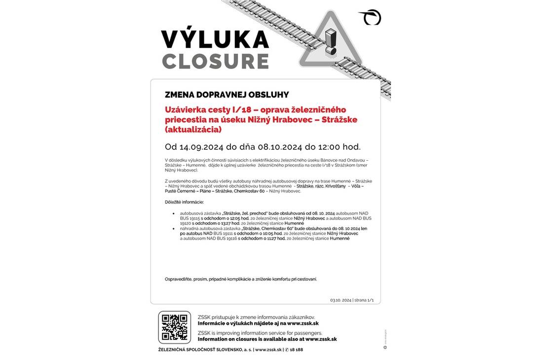 FOTO: Výluky vlakov v Košickom kraji (41. týždeň), foto 13