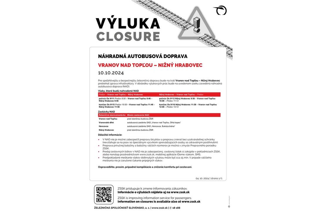 FOTO: Výluky vlakov v Košickom kraji (41. týždeň), foto 5