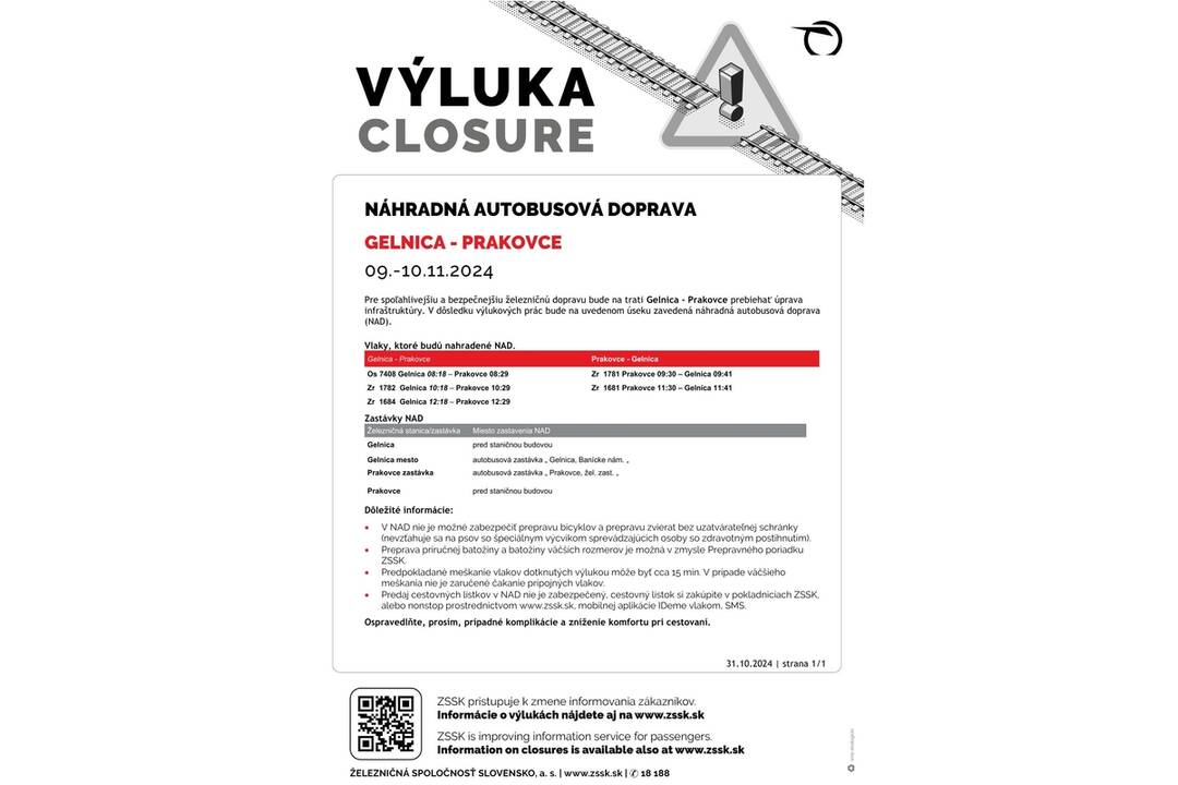 FOTO: Výluky vlakov na východe Slovenska (45. týždeň), foto 4