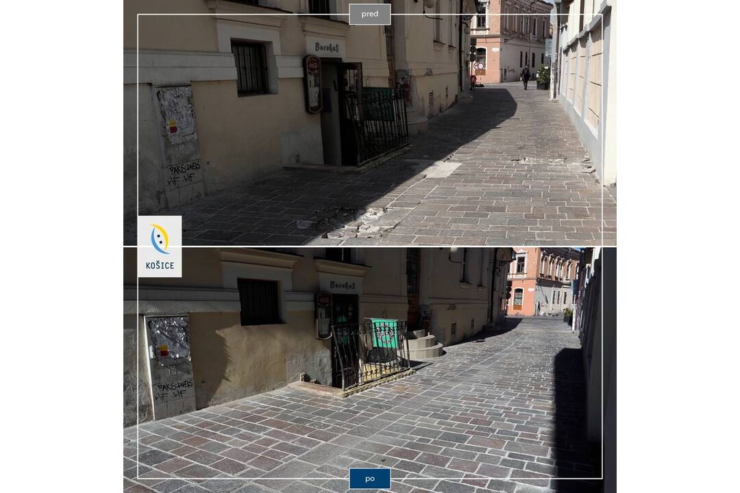 Obnovená dlažba na Vrátnej ulici v Košiciach, foto 1