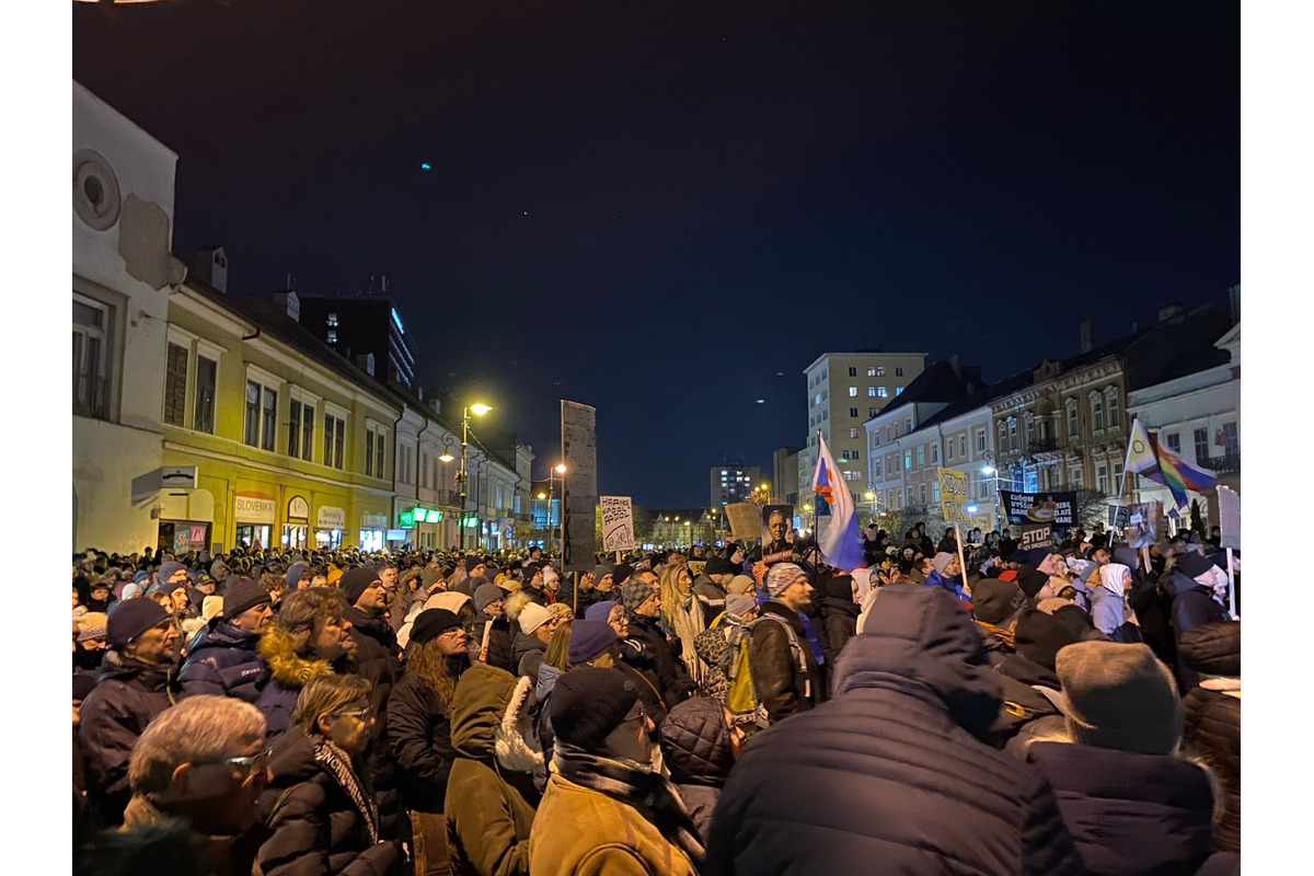 FOTO: V Košickom kraji sa konala ďalšia vlna protivládnych protestov. Takto vyzeral v Košiciach, foto 1
