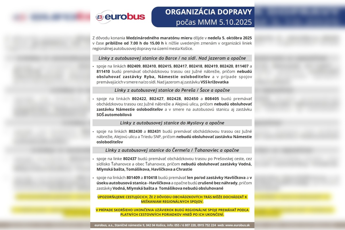 FOTO: Dopravné obmedzenia počas košického maratónu, foto 9