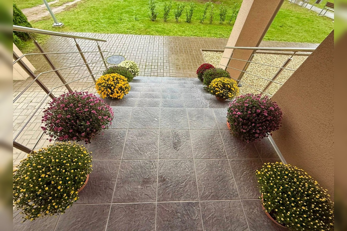 FOTO: Obecný úrad v Zalužiciach zdobia chryzantémy, ktoré darovala rodina, foto 2