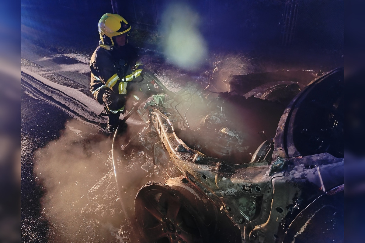 FOTO: V úvode víkendu zasahovali hasiči Košického kraja pri požiari osobného auta v obci Dargov, foto 3