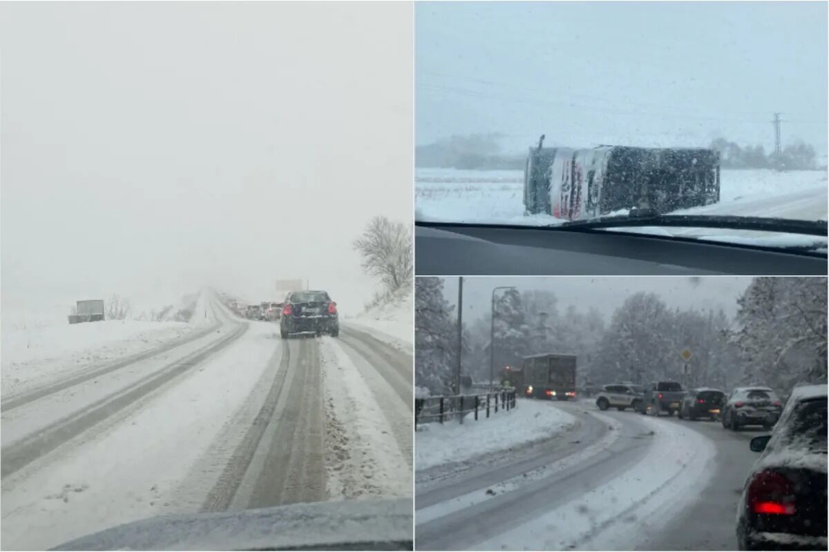 FOTO: Prvý sneh dorazil. Chaos na východe, kolóny na severe, juh stále čaká, foto 4