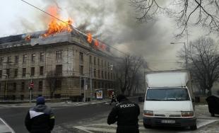 Požiar Daňového úradu v Košiciach