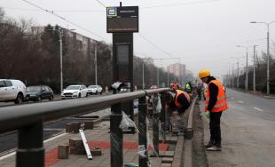 Práce na stavbe modernizácie električkových tratí v Košiciach