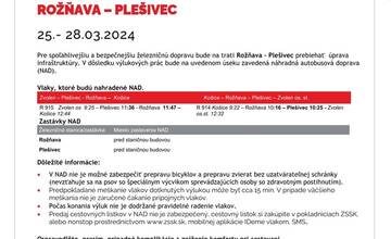 FOTO: Výluky vlakov v Košickom kraji (13. týždeň)