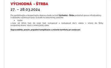 FOTO: Výluky vlakov v Košickom kraji (13. týždeň)