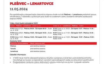 FOTO: Výluky vlakov v Košickom kraji (19. týždeň)