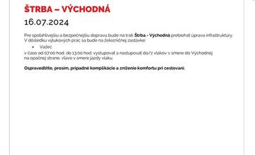 FOTO: Výluky vlakov v Košickom kraji (29. týždeň)