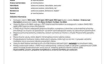 FOTO: Výluky vlakov v Košickom kraji (29. týždeň)