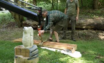 FOTO: Košické lesy zdobia nové vyrezávané lavičky z dreva