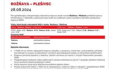 FOTO: Výluky vlakov v Košickom kraji (35. týždeň