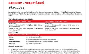 FOTO: Výluky vlakov na východe Slovenska (44. týždeň)