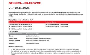 FOTO: Výluky vlakov na východe Slovenska (45. týždeň)