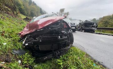 FOTO: Hromadná nehoda pred Gelnicou