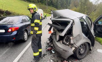 FOTO: Hromadná nehoda pred Gelnicou