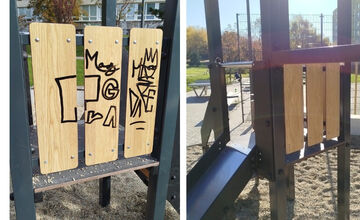 FOTO: Na Furči sa stalo terčom takzvaných umelcov detské ihrisko Čistinka