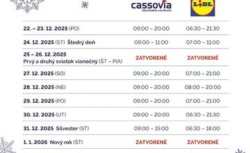 FOTO: Otváracie hodiny košických nákupných centier