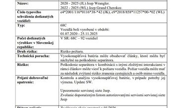 FOTO: Pozor, tieto autá môžu byť nebezpečné! SOI zverejnila zoznam, majitelia by mali okamžite konať