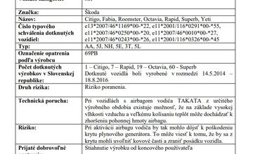 FOTO: Pozor, tieto autá môžu byť nebezpečné! SOI zverejnila zoznam, majitelia by mali okamžite konať
